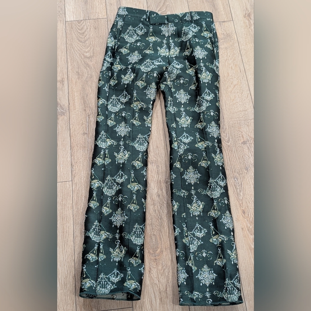 $2095 Mens GIVENCHY 90s Fit Jacquard Evening Trousers Pants Dark Green 50 US 34